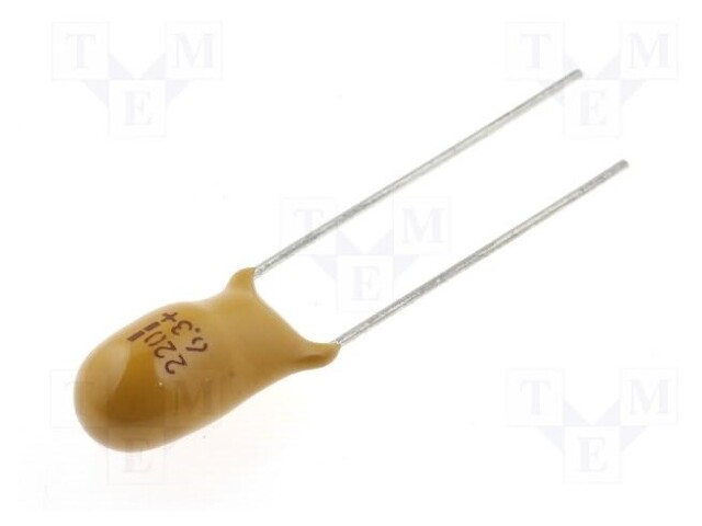 Capacitor: tantalum; 220uF; 6.3VDC; THT; ±20%; -55÷85°C; 5.08mm