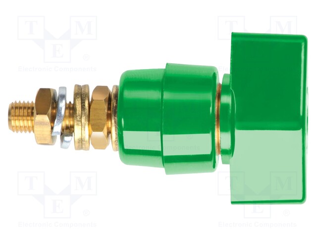 Laboratory clamp; green; 1kVDC; 63A; Contacts: brass; 58mm