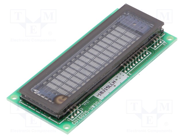 Display: VFD; alphanumeric; 16x2; Char: 2.275mm; 350cd/m2; PIN: 20