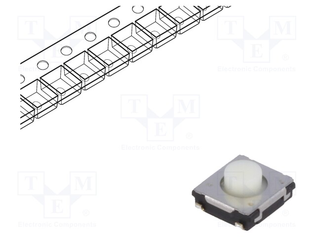 Microswitch TACT; SPST; Pos: 2; 0.02A/15VDC; SMT; none; 2.6N; 3.1mm