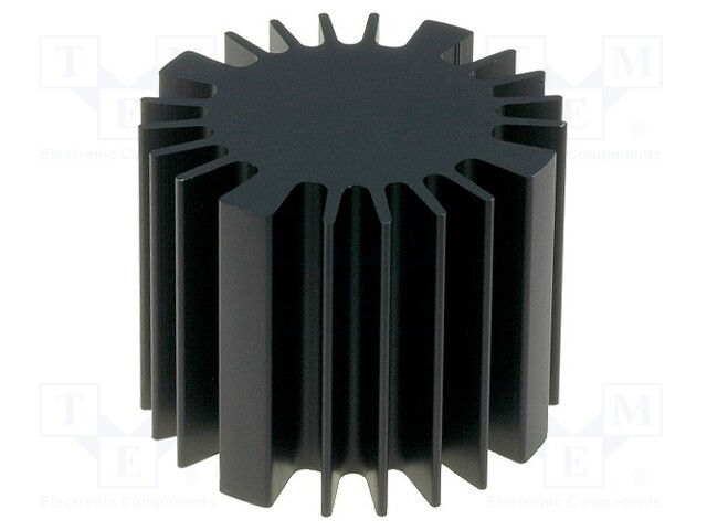 Heatsink; LED; Ø: 60mm; H: 50mm; Colour: black