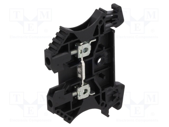 Splice terminal: rail; 2.5mm2; ways: 1; terminals: 2; black; TS35