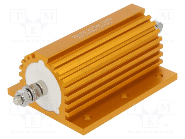 Resistor: wire-wound; with heatsink; screw; 75Ω; 250W; ±1%