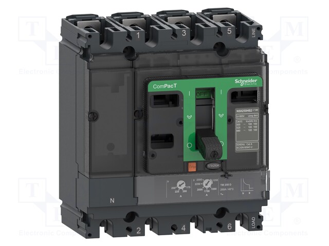 Power breaker; Inom: 16A; IP40; -25÷70°C; Short circuit cap: 36kA