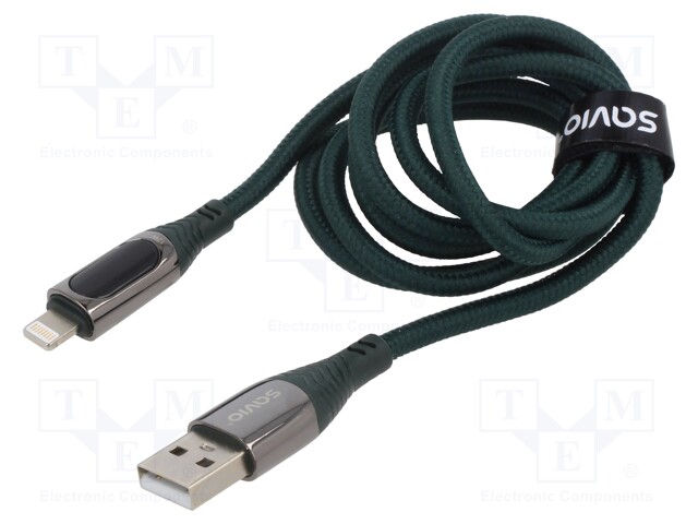 Cable; USB 2.0; Apple Lightning plug,USB A plug; 1m; black; 12W