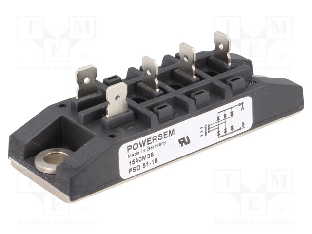 Three-phase bridge rectifier; Urmax: 1.8kV; If: 85A; Ifsm: 750A