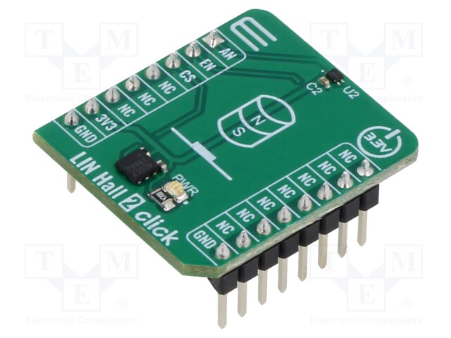 Click board; Hall sensor; analog; TMAG5253; prototype board
