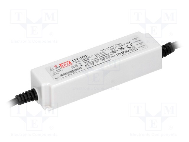 Power supply: switched-mode; LED; 16.32W; 48VDC; 26.4÷48VDC; 0.34A