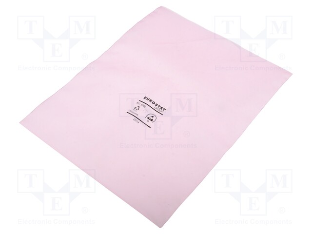Protection bag; ESD; L: 254mm; W: 203mm; D: 75um; Features: open; pink