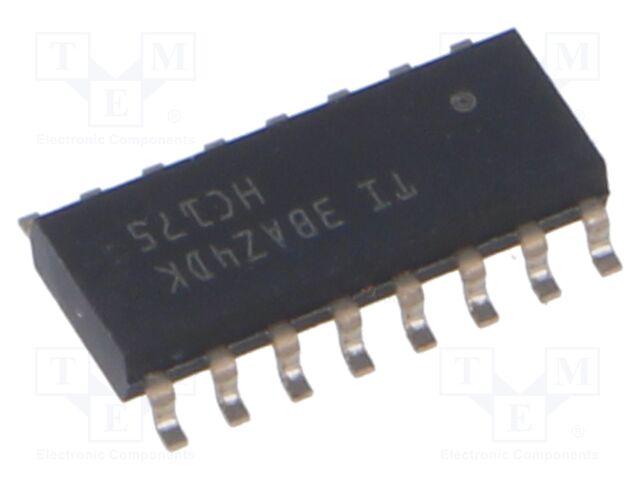 IC: digital; D flip-flop; Ch: 4; SMD; SO16; HC
