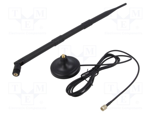 Antenna; black; RP-SMA; 50W; 2.4÷2.483GHz; 50Ω; 0.41m; 12dBi