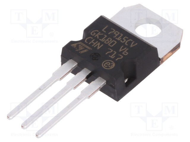IC: voltage regulator; linear,fixed; -15V; 1.5A; TO220; THT
