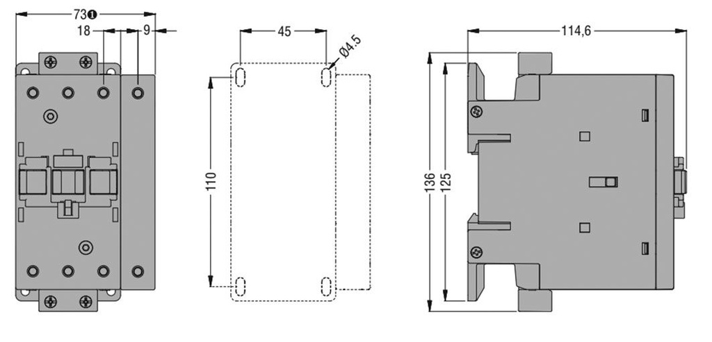Contactor: 4-pole; NO x4; 48VAC; 60A; DIN; BF; screw terminals