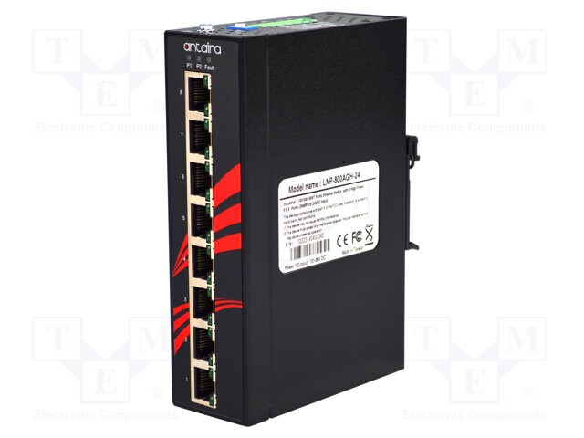 Industrial module: switch PoE Ethernet; unmanaged; 12÷36VDC
