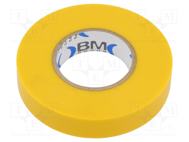 Tape: electrical insulating; W: 15mm; L: 25m; Thk: 0.15mm; yellow