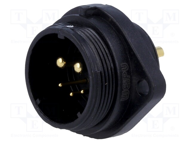 Socket; male; SP21; PIN: 5(2+3); IP68; soldering; 500V; Inom 1: 30A