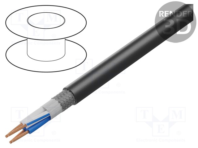 Wire: microphone cable; 4x24AWG; black; Cu; -30÷75°C; PVC; 100V