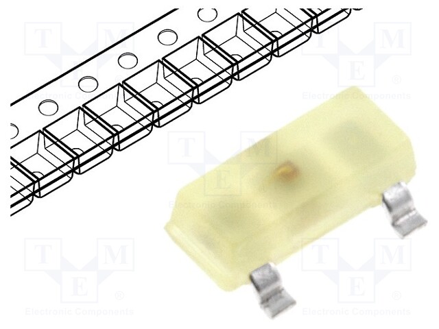 LED; SMD; SOT23; yellow; 1.6÷5mcd; 3x1.3x1.05mm; 140°; 2.1÷2.5V