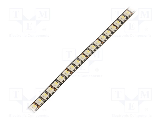 Programmable LED tape; RGBW; 5050; 5V; LED/m: 144; 8mm; black PCB