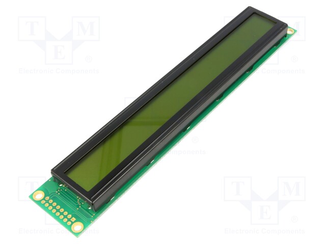 Display: LCD; alphanumeric; STN Positive; 40x2; yellow-green; LED