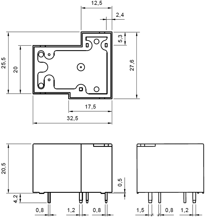 Relay: electromagnetic; SPDT; Ucoil: 5VDC; 30A; Series: R30N; 0.9W