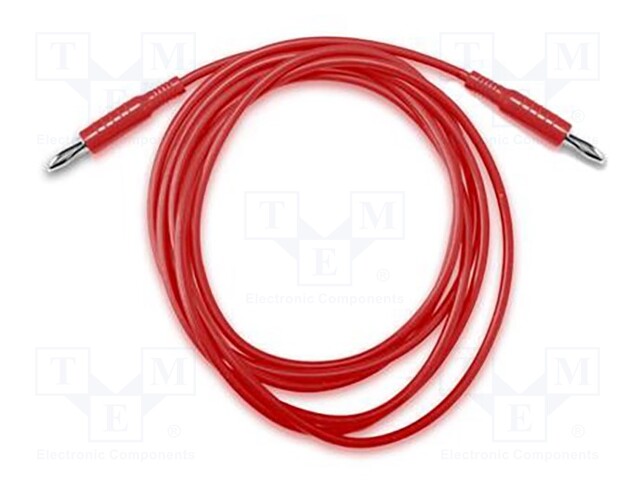 Test lead; 6.5A; banana plug 4mm,both sides; non-insulated; red