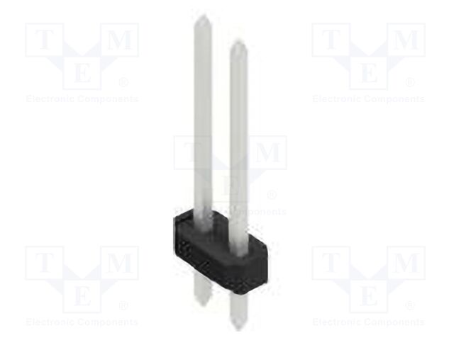 Connector: pin strips; pin header; male; PIN: 2; 2.54mm; THT; 2x1