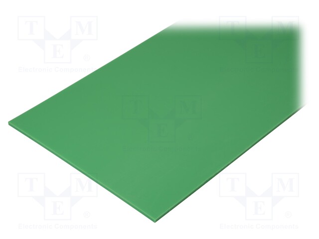 Sheet; Dim: 610x1000mm; D: 8mm; green; Production process: ironing