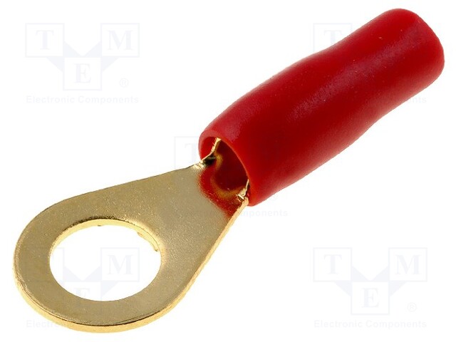 Terminal: ring; M8; 6mm2; gold-plated; insulated; red