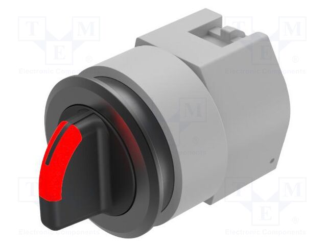 Switch: rotary; 30mm; Stabl.pos: 1; black; BA9S,LED; IP65; prominent