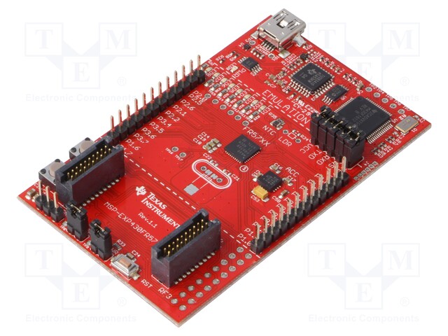 Dev.kit: TI MSP430; USB B mini,pin strips; Comp: MSP430FR5739