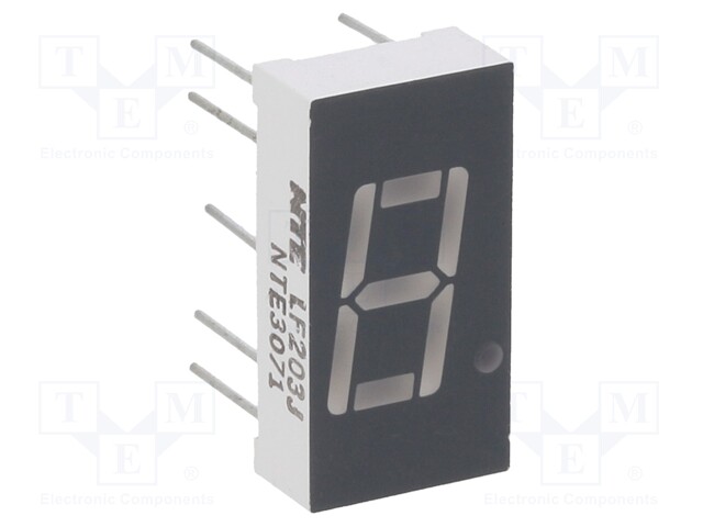 Display: LED; 7-segment; 10.6mm; 0.4"; No.char: 1; amber; 24÷60mcd