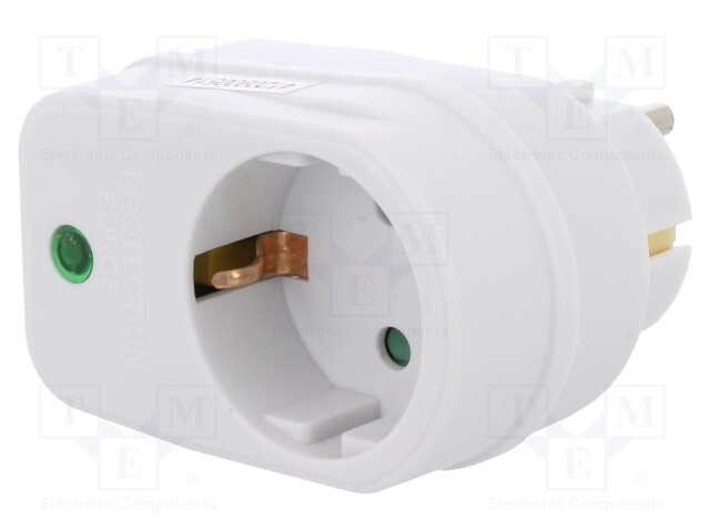 Plug socket strip: protective; Sockets: 1; 230VAC; 16A