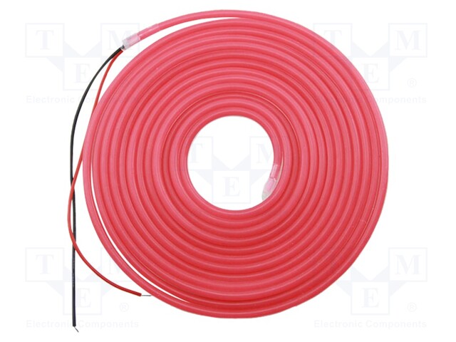 NEON LED tape; red; 2835; 12V; LED/m: 120; 6mm; IP65; 8W/m; Thk: 12mm
