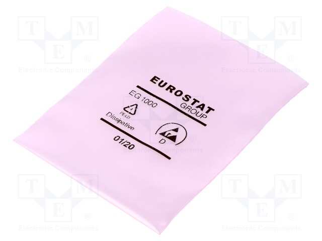 Protection bag; ESD; L: 102mm; W: 76mm; D: 75um; Features: open; pink