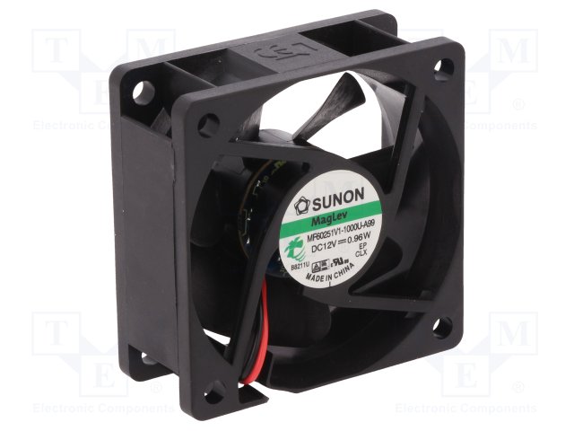 Fan: DC; axial; 12VDC; 60x60x25mm; 39.7m3/h; 33.5dBA; Vapo; 26AWG