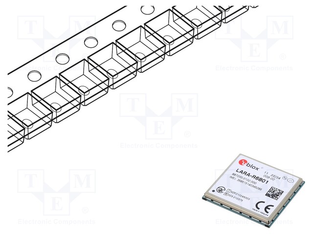 Module: LTE; Down: 10Mbps; Up: 5Mbps; LARA-R6; SMD; 24x26x2.6mm