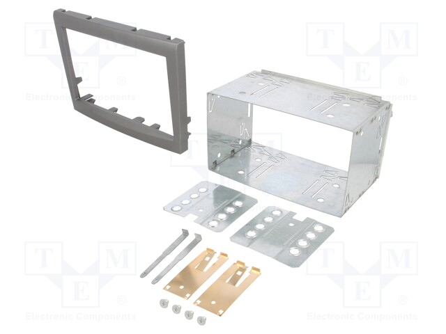 Radio mounting frame; Porsche; 2 DIN; gray volcanic matt