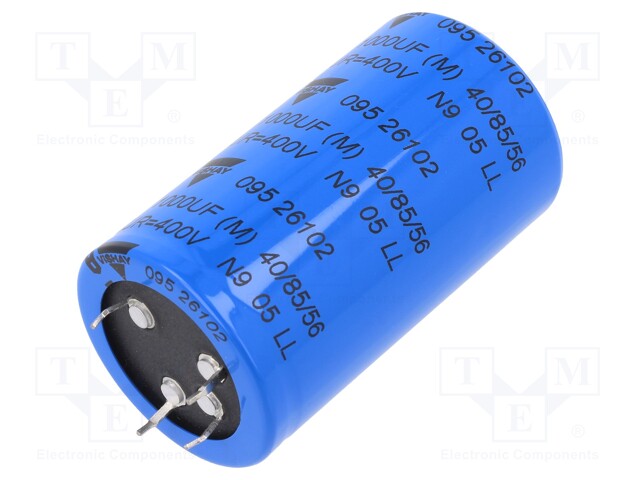 Capacitor: electrolytic; 1mF; 400VDC; Ø40x70mm; ±20%; -40÷85°C