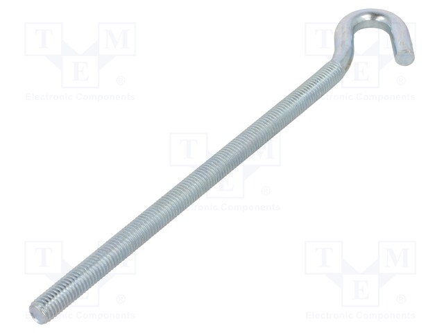 Hook; angular; steel; zinc; Thread len: 180mm; Overall len: 225mm