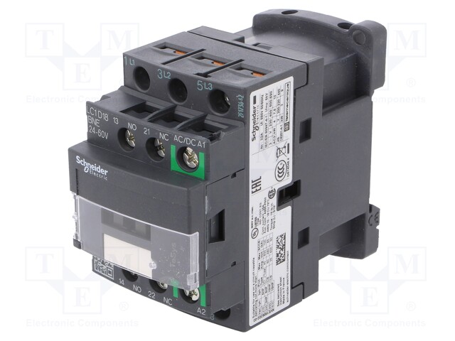 Contactor: 3-pole; NO x3; Auxiliary contacts: NO + NC; 24÷60VAC