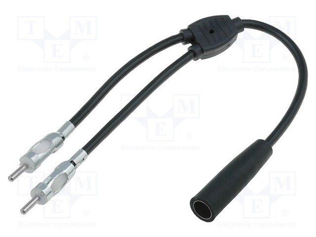 Antenna adapter; DIN socket,DIN plug x2; with lead; 0.23m