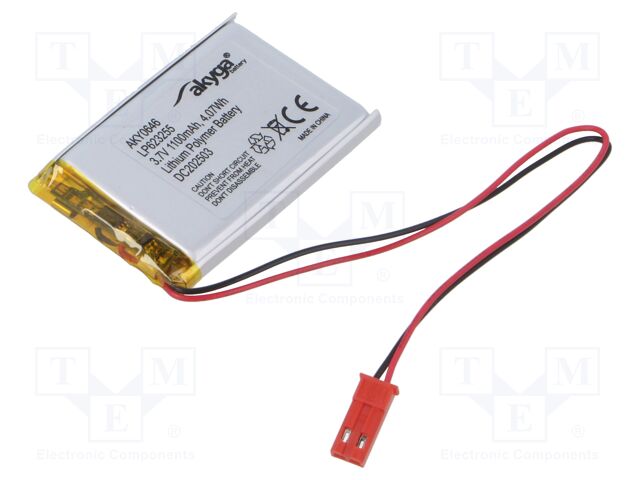 Re-battery: Li-Po; 3.7V; 1100mAh; cables,JST SYP-02T-1 socket