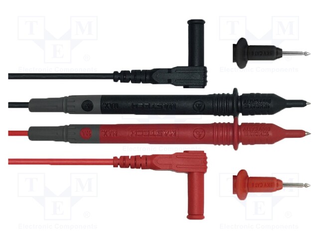 Set of test leads; Inom: 10A; Len: 0.8m; test leads x2; black,red