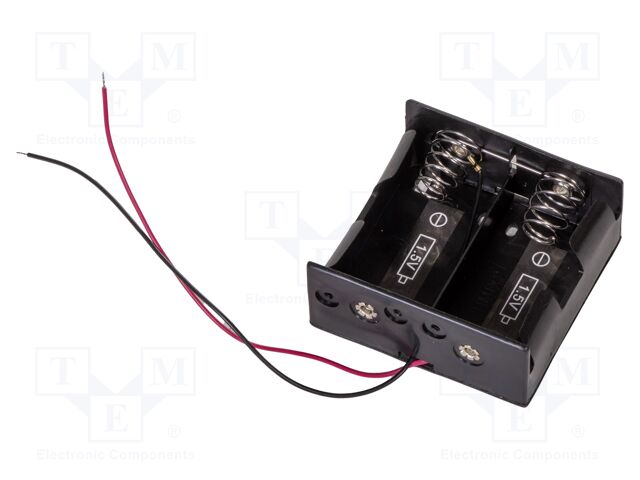 Holder; D,R20; Batt.no: 2; cables; 150mm; parallel; 1.5VDC