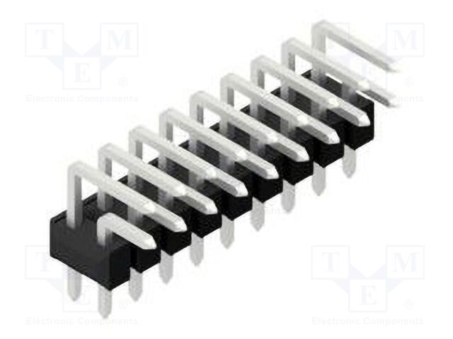 Connector: pin strips; pin header; male; PIN: 18; 2.54mm; THT; 2x9