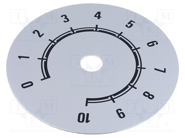 Scale; Range: 0 ÷ 10; Ø80mm; Øhole: 10mm; Mat: aluminium