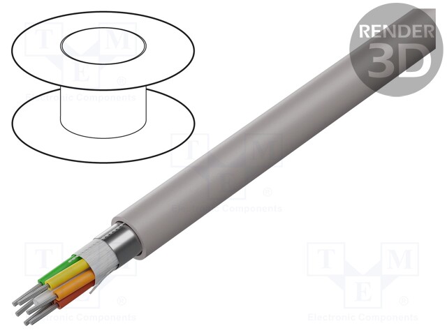 Wire; EcoCable Mini; 6x28AWG; Al-PET foil; MPPE; dark grey; 300V