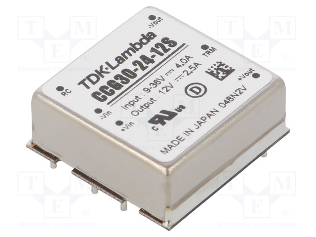 Converter: DC/DC; 30W; Uin: 9÷36V; 12VDC; Iout: 2.5A; 20g