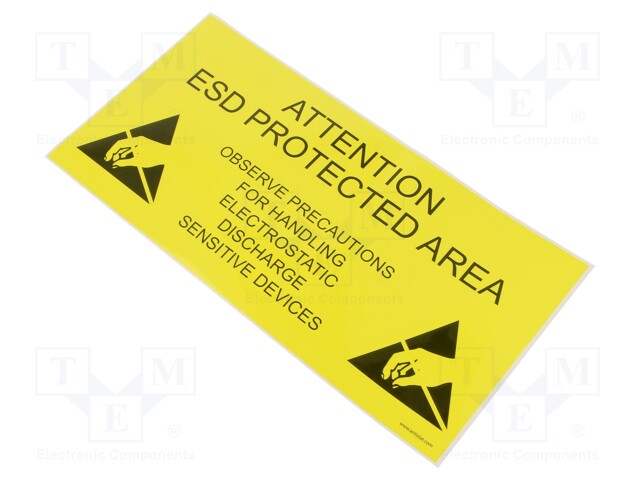 Self-adhesive label; ESD; 300x150mm; yellow-black